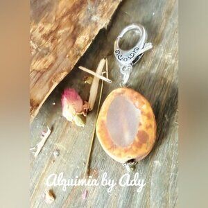THE MOST BEAUTIFUL LAGUNA AGATE +  Brown and Silver Key Holder